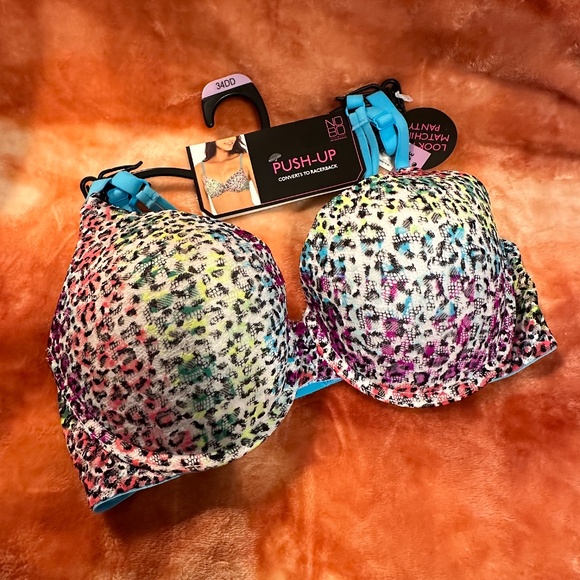 No Boundaries Rainbow Padded Leopard Bra Size 34 DD NWT - Picture 7 of 7
